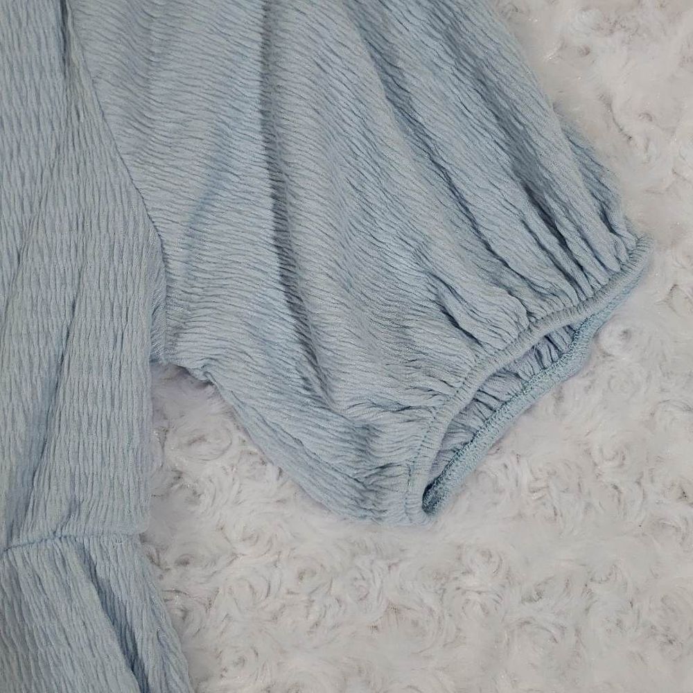 Goodluck Gem Womens Dress Mini Smocked V Neck Blue NWT Size Small - Picture 8 of 9